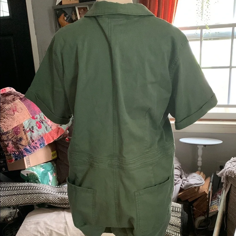 Universal Thread Green Short Sleeve Cotton blend Shorts Unionsuit size 18 - Picture 4 of 16